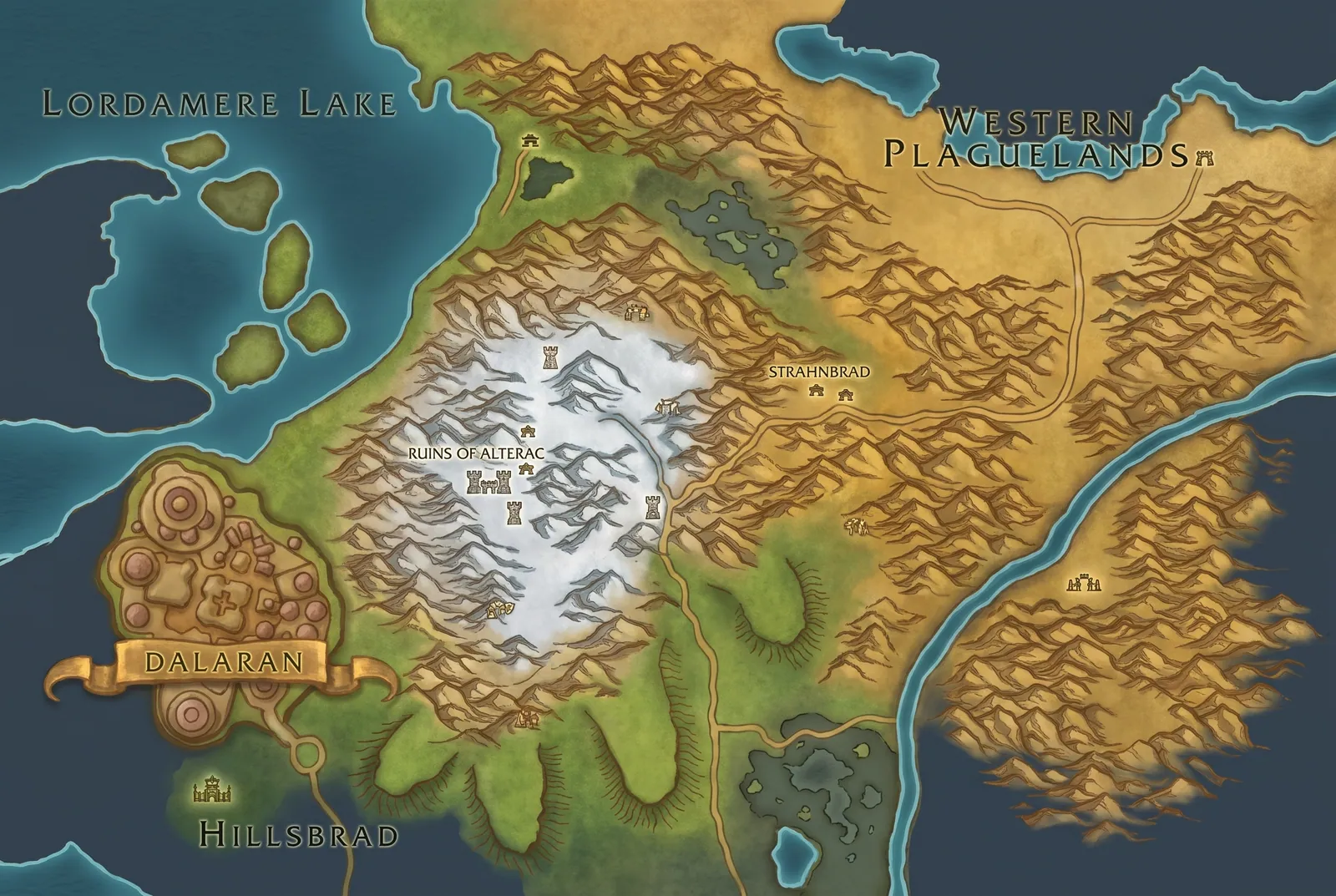 Karte Alterac (Nachzeichnung von eMonkeys)