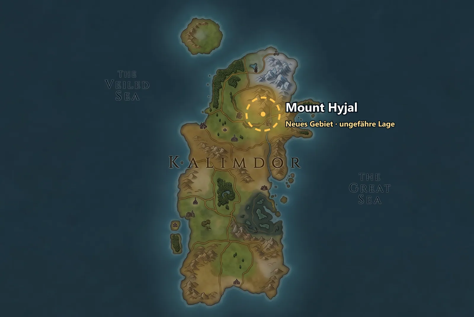 Karte Mount Hyjal (Nachzeichnung von eMonkeys)