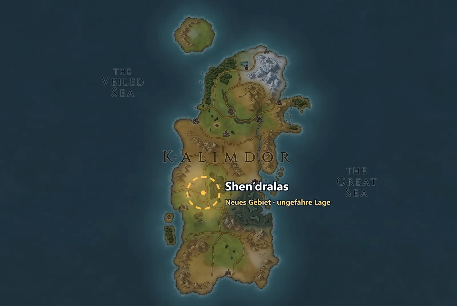 Karte Shen’dralas (Nachzeichnung von eMonkeys)
